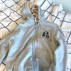 Aeropostale NY medium grey sweater zip up
